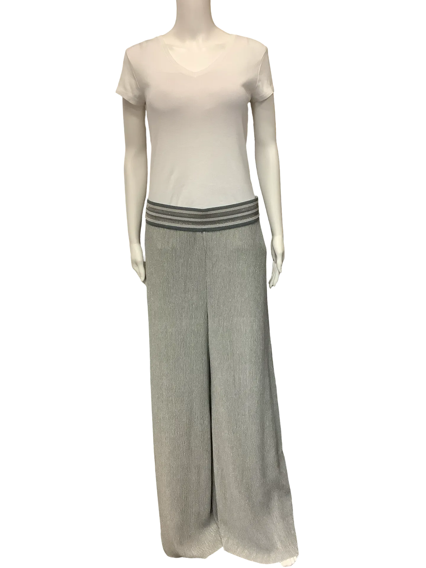 Anthrolopologie Crepuscule Pants Silver Metallic Size: L