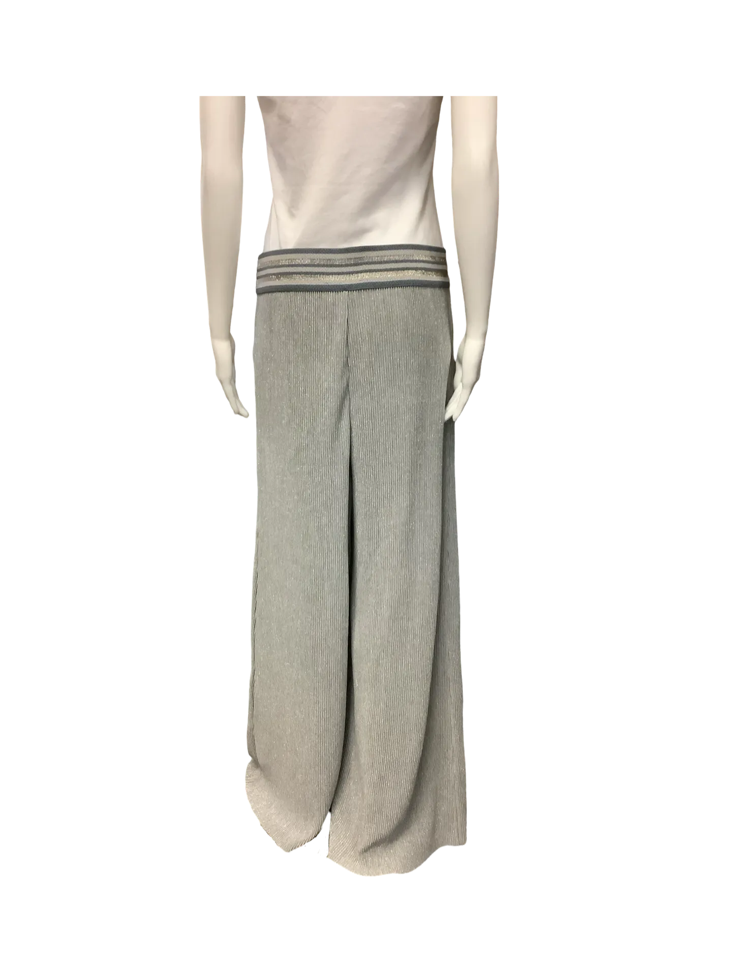Anthrolopologie Crepuscule Pants Silver Metallic Size: L