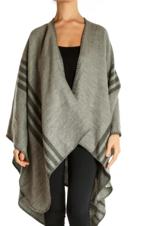 Beige Striped Outerwear
