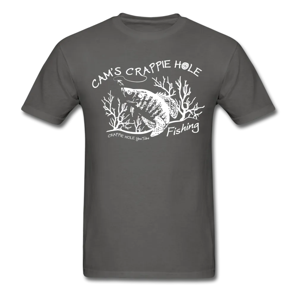 Dark Heather Grey "Short Sleeve Crappie Hole T-Shirt