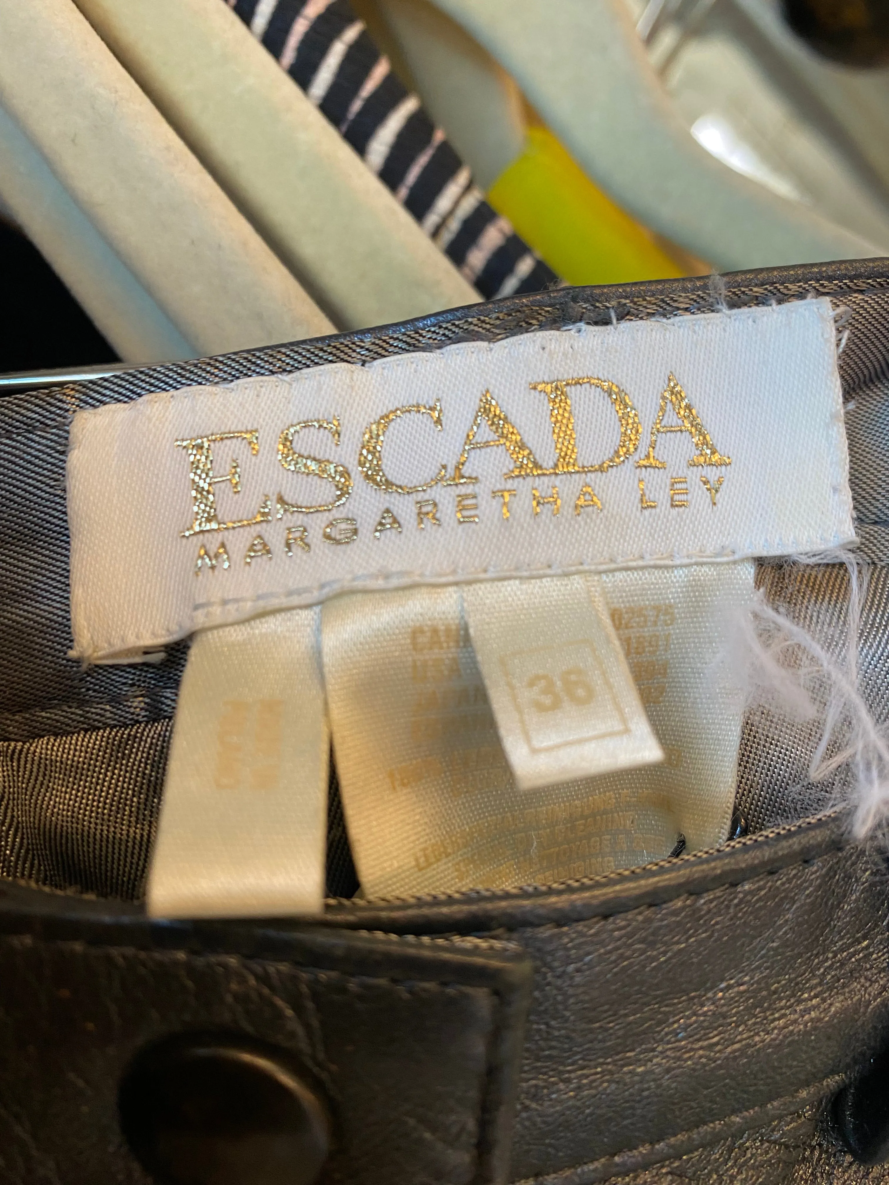 Escada Black Leather Pants