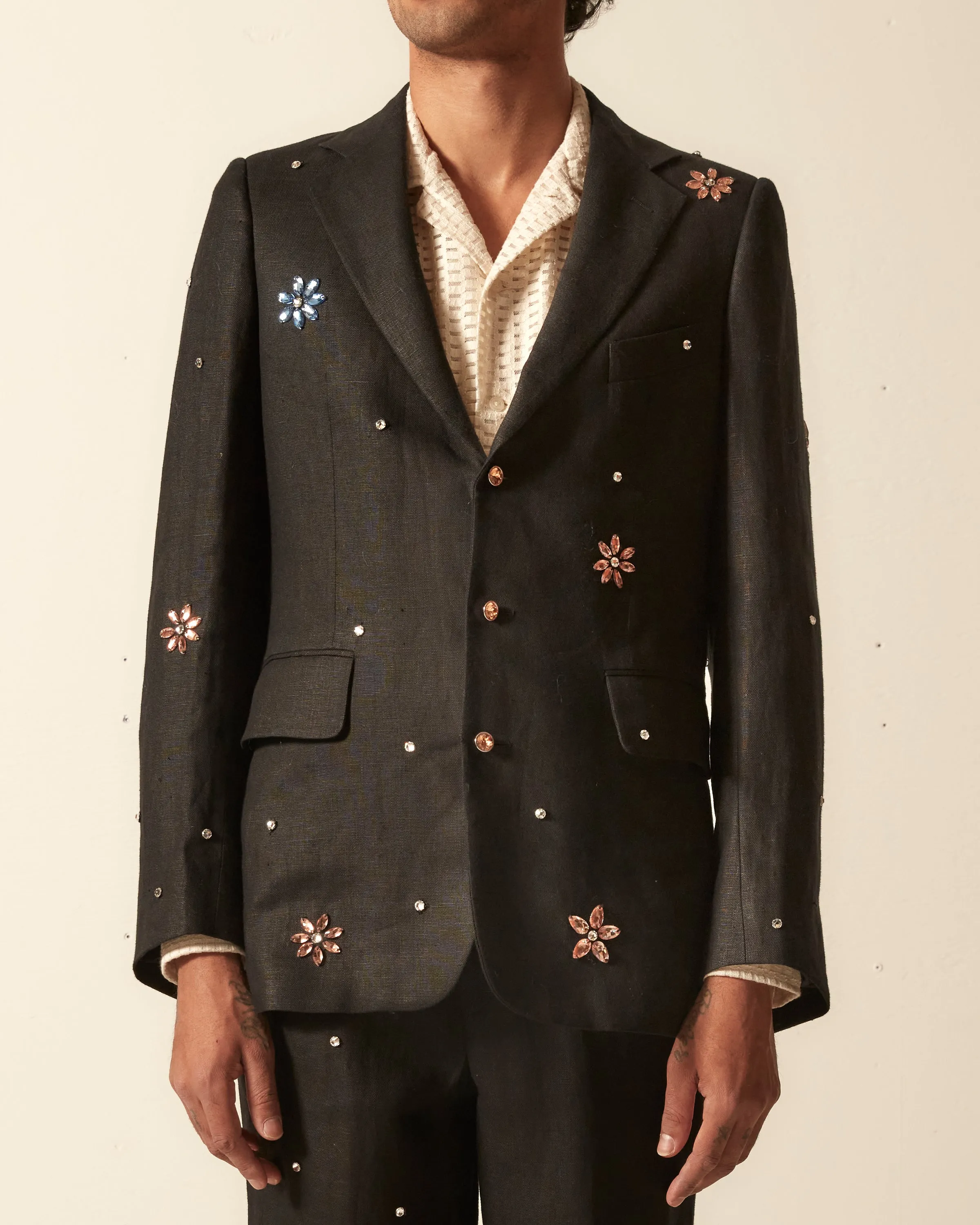Flower Gem Suit Jacket