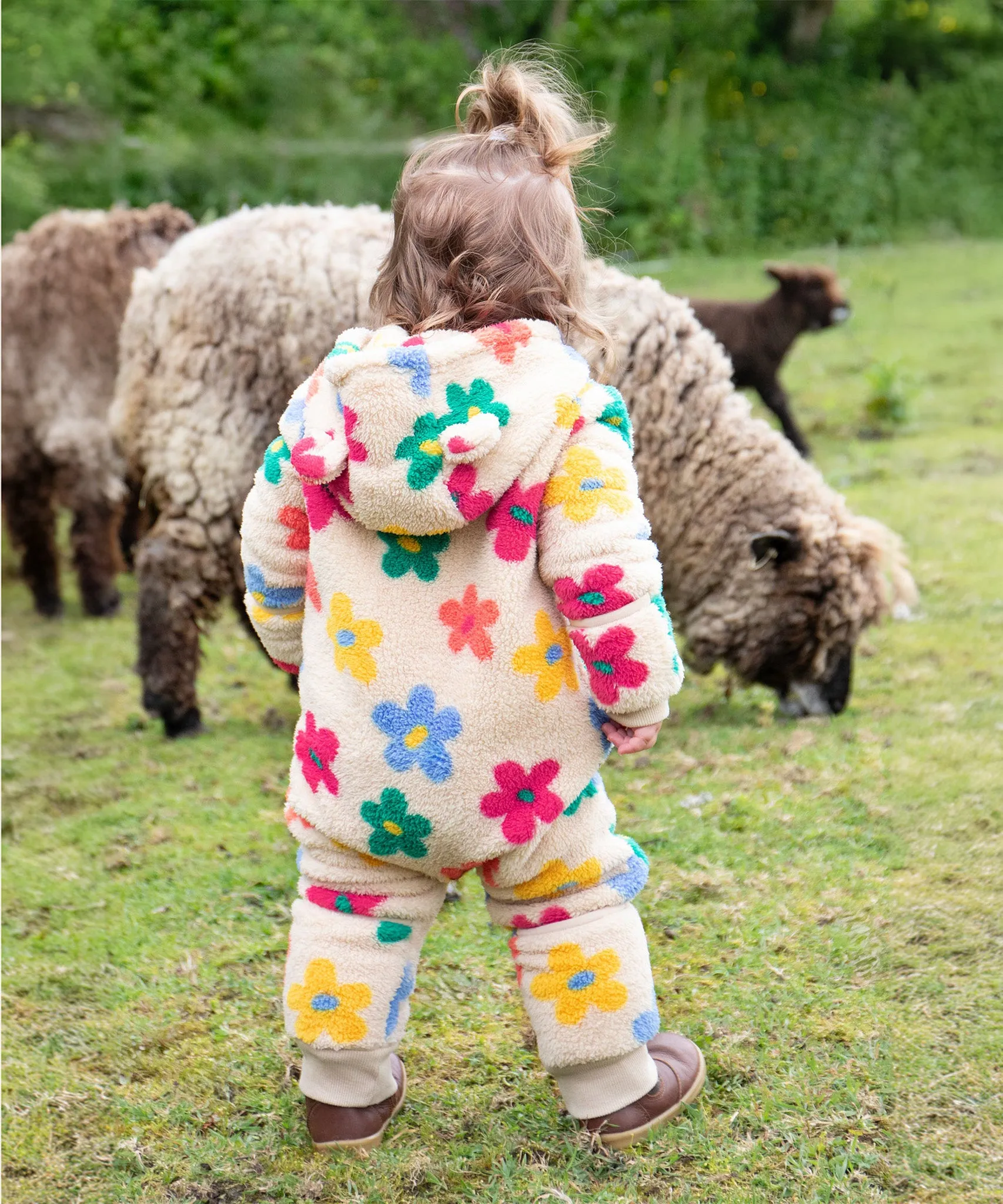 Frugi Cosy Ted Snuggle Suit - Flower Pop