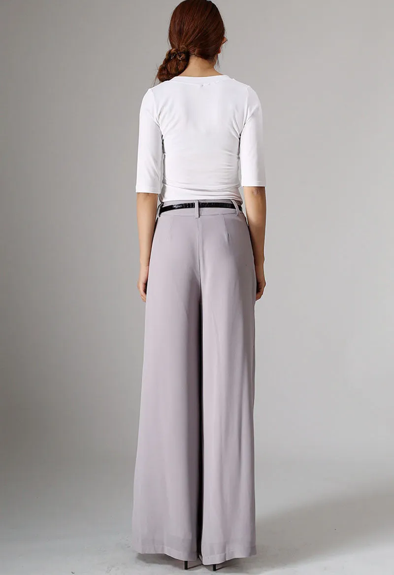 Grey maxi chiffon pants (977)