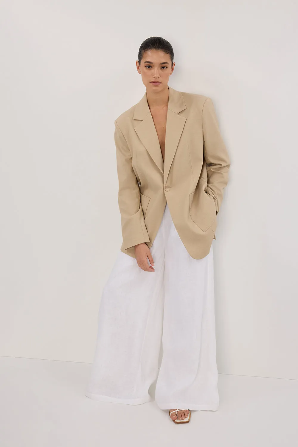 LOUIE NATURAL PATCH POCKET BLAZER