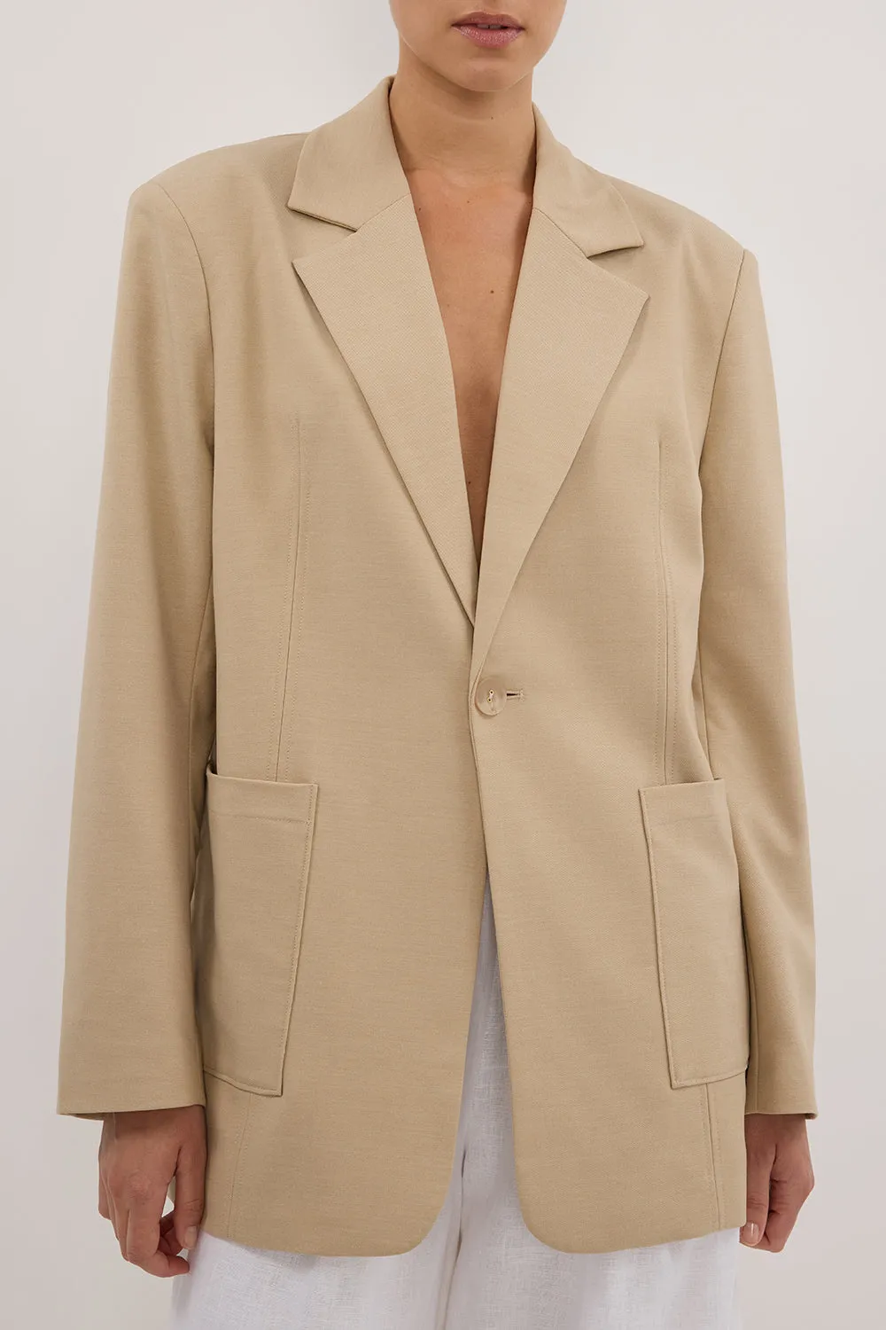 LOUIE NATURAL PATCH POCKET BLAZER