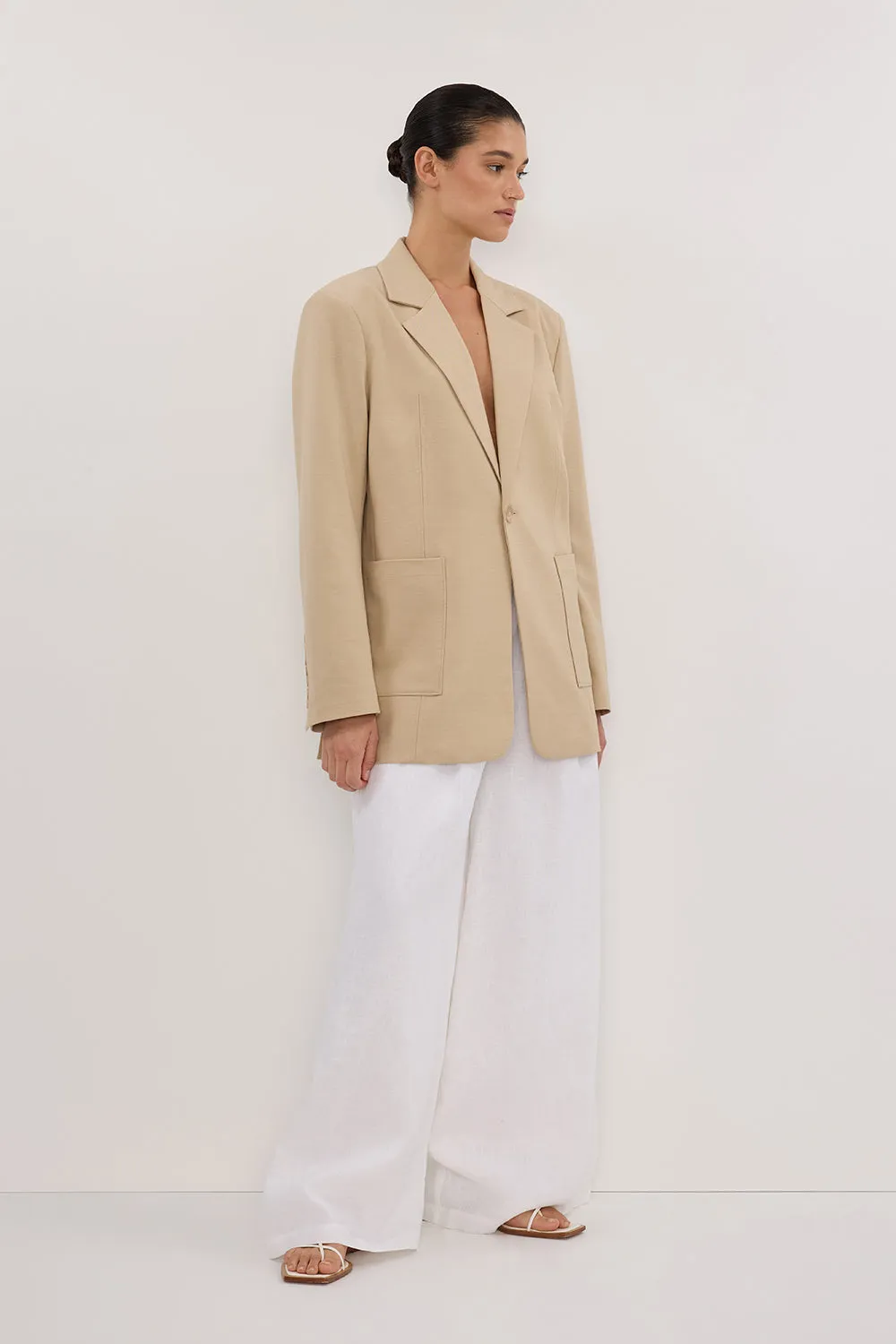 LOUIE NATURAL PATCH POCKET BLAZER