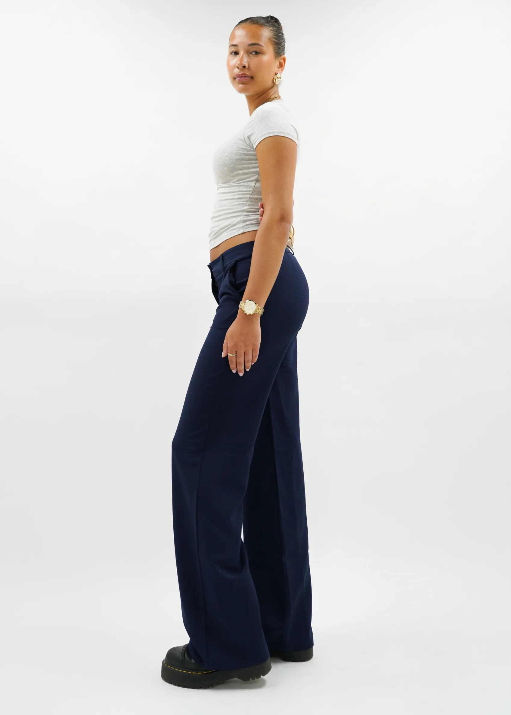 Low/mid waist straight leg pants casual night blue (TALL)