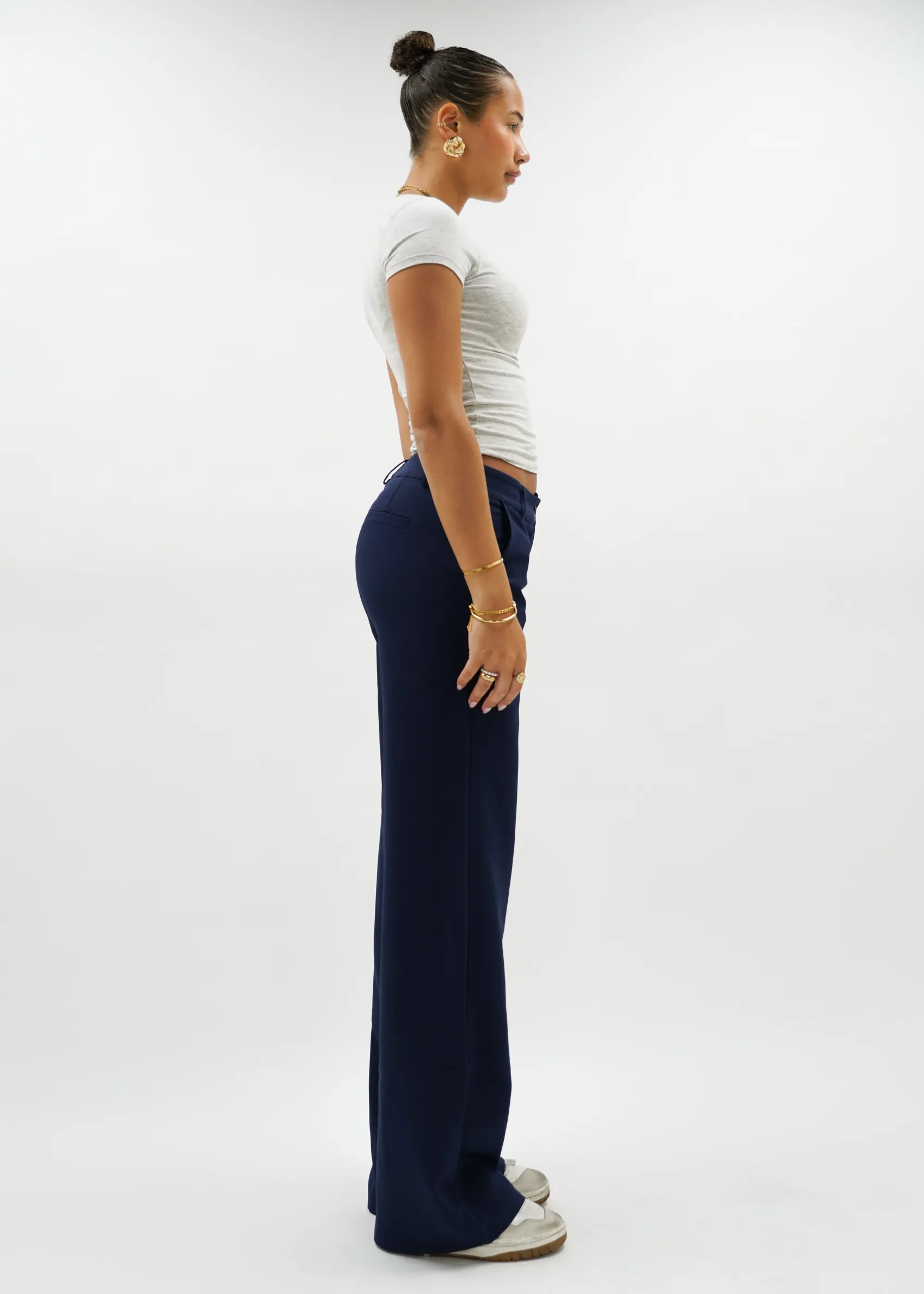Low/mid waist straight leg pants casual night blue (TALL)