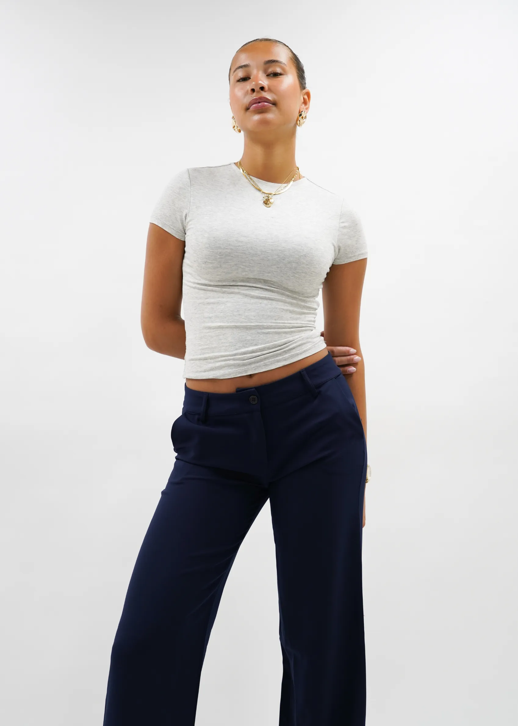 Low/mid waist straight leg pants casual night blue (TALL)