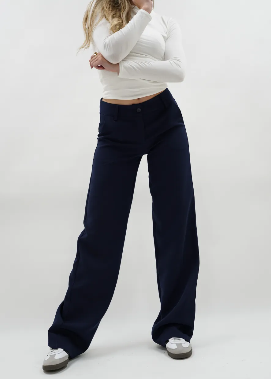 Low/mid waist straight leg pants casual night blue (TALL)