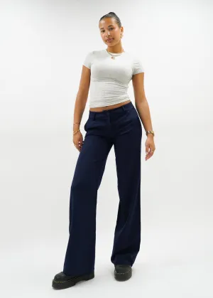 Low/mid waist straight leg pants casual night blue (TALL)