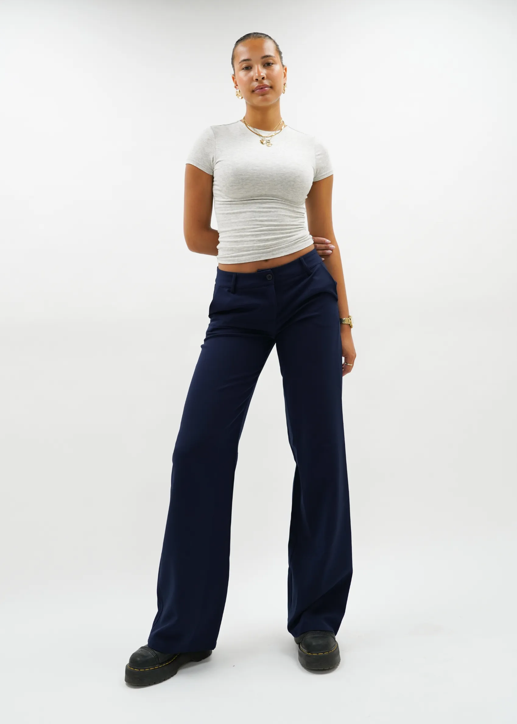 Low/mid waist straight leg pants casual night blue (TALL)