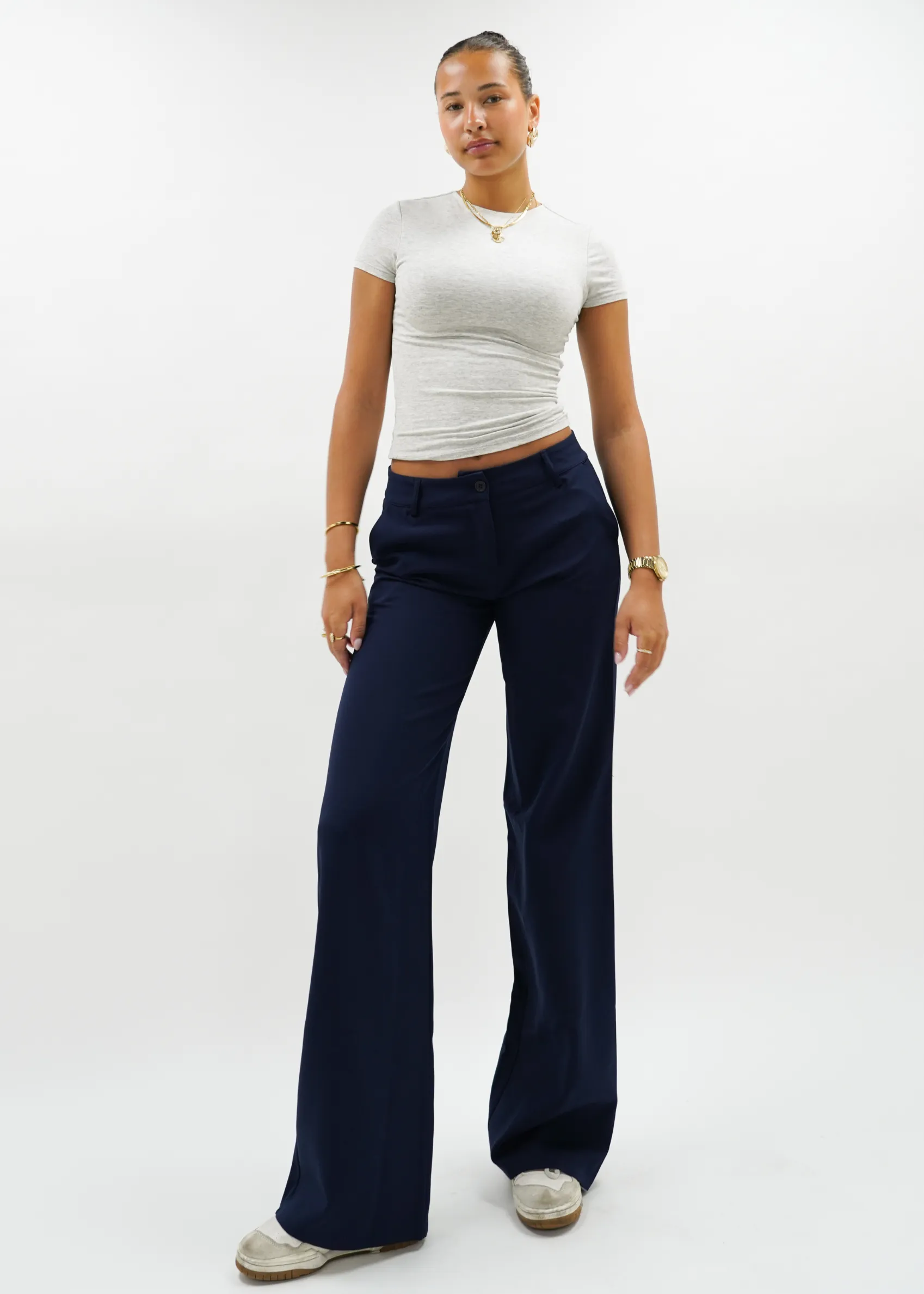 Low/mid waist straight leg pants casual night blue (TALL)