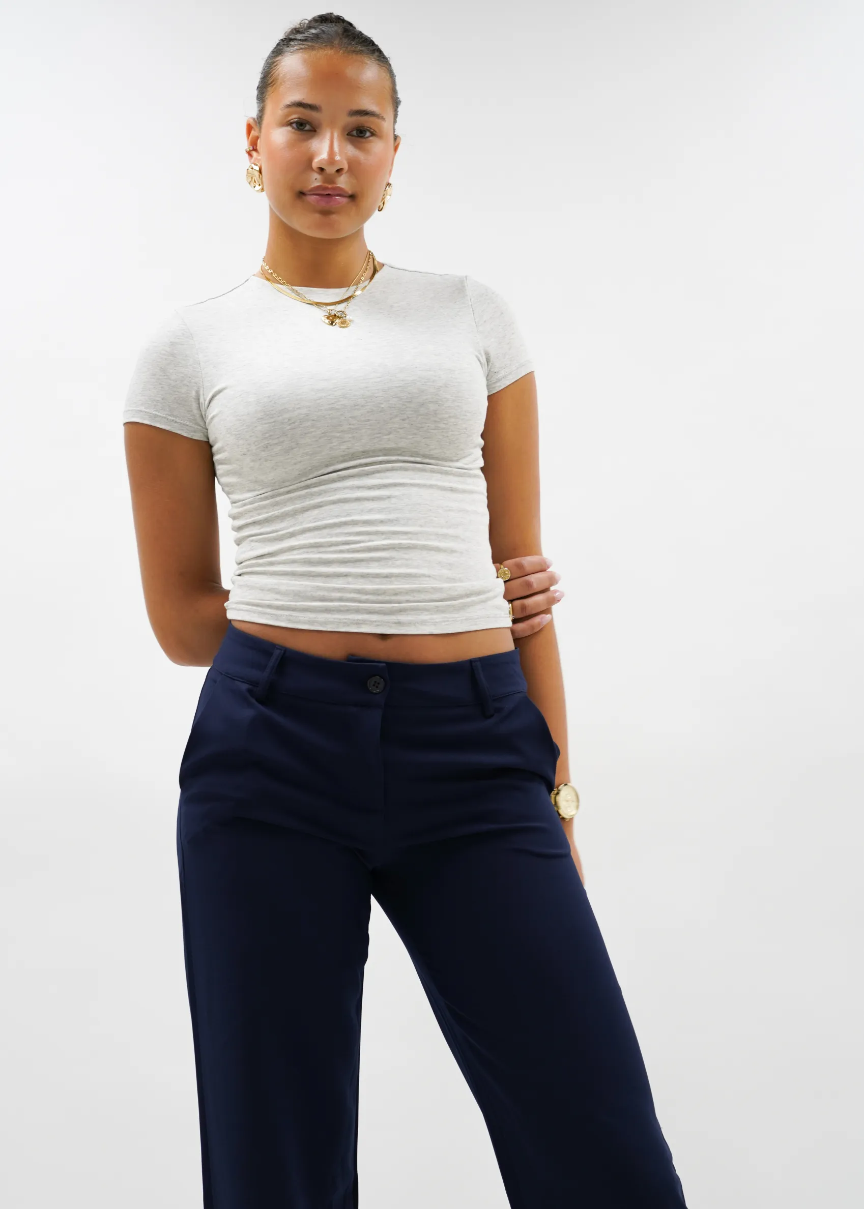 Low/mid waist straight leg pants casual night blue (TALL)
