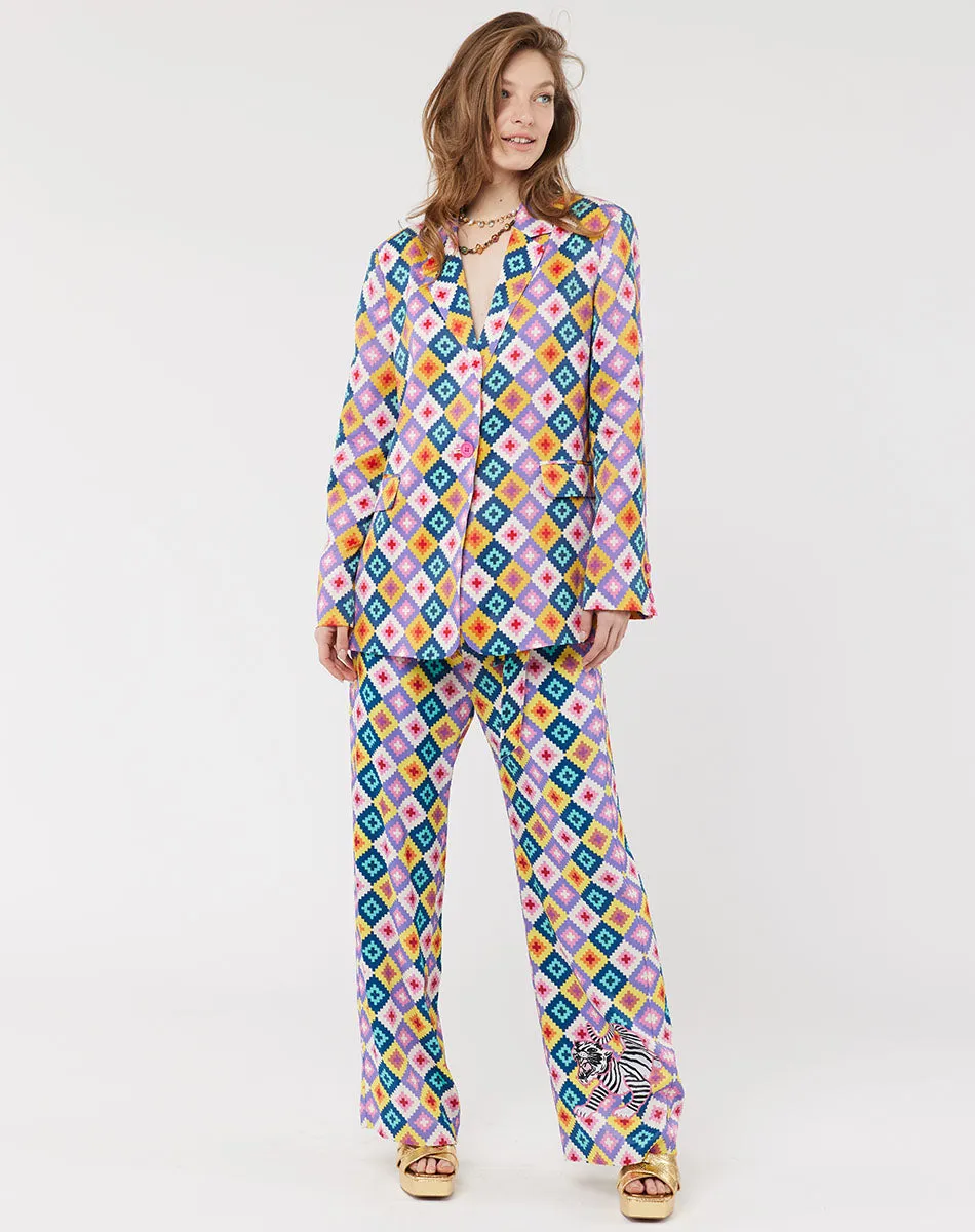 Margot Belted  Printed Tiger Pants