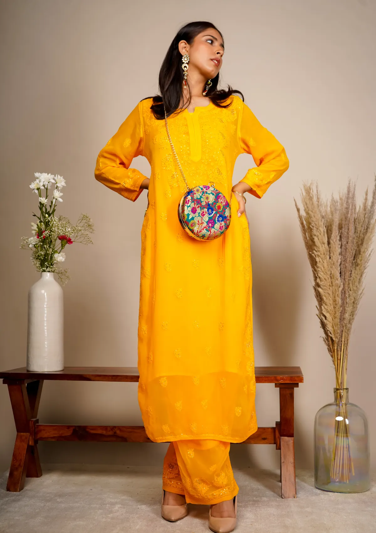 Mira Georgette Straight Kurta Set