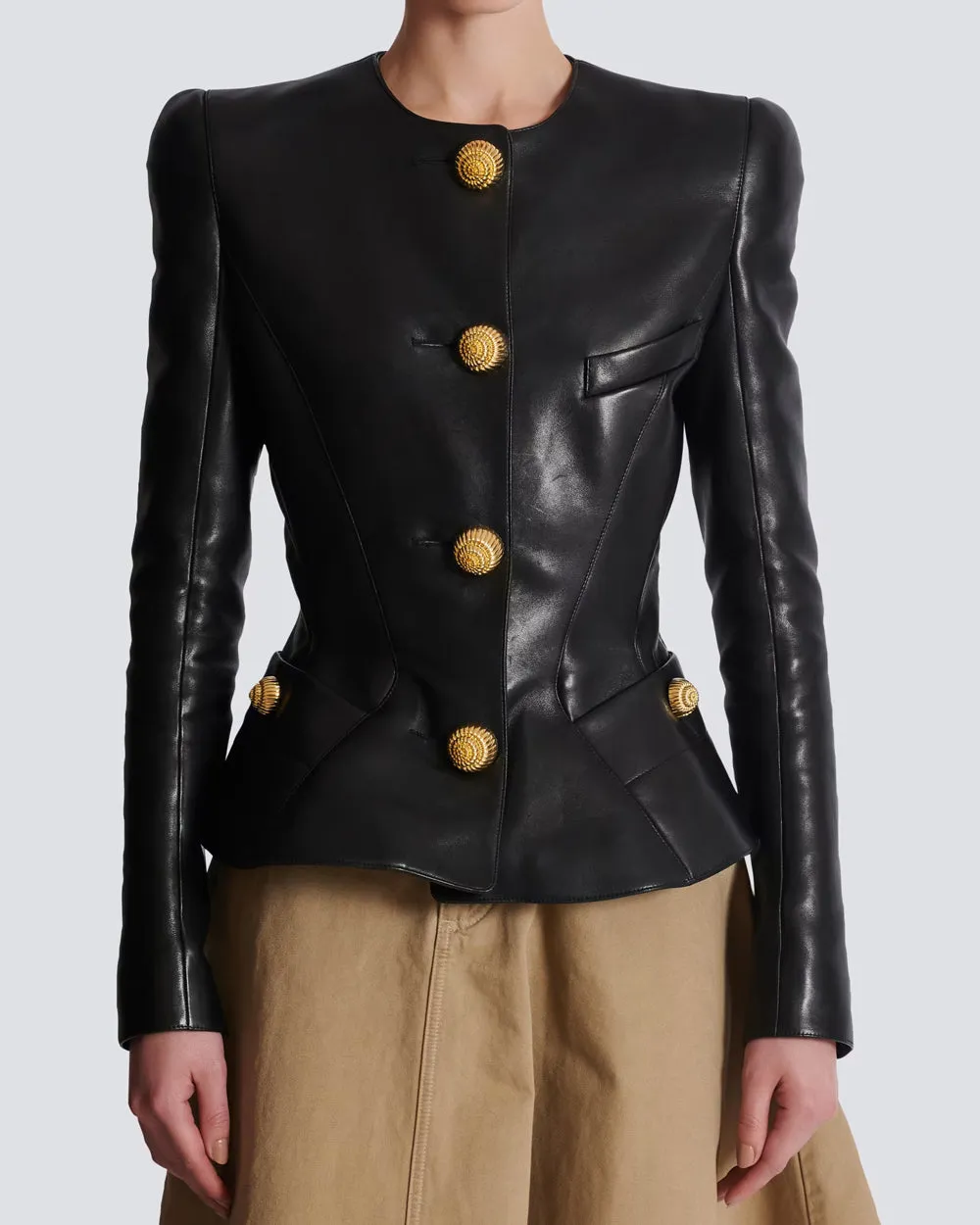 Noir Collarless Basque Jacket