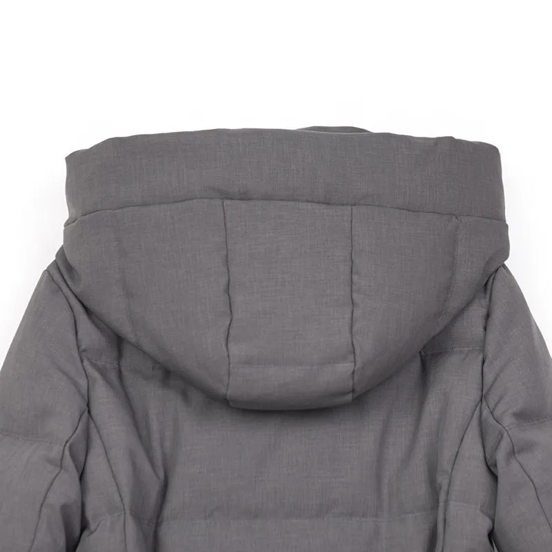 Premium Grey Long Down Jacket