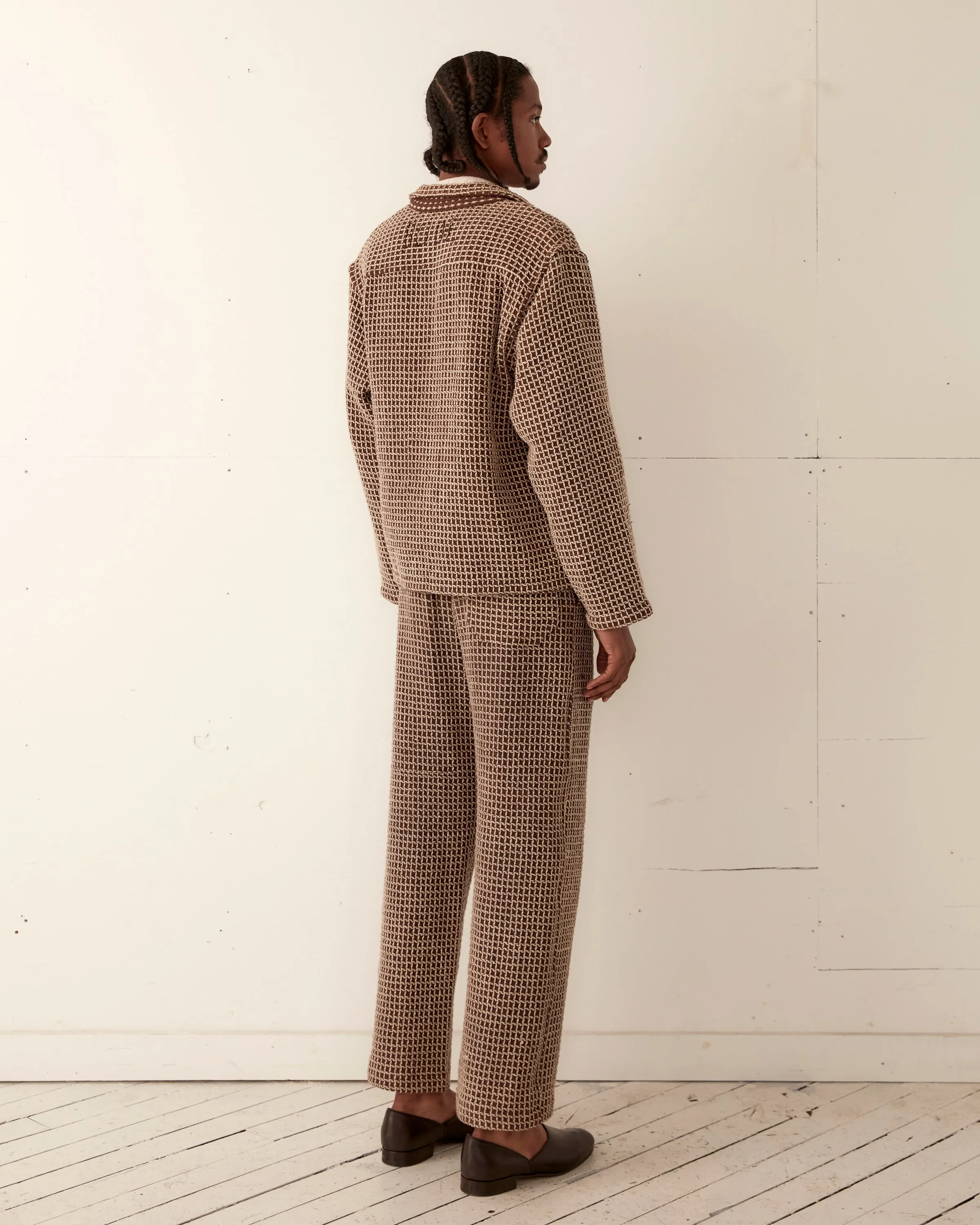 Reversible Duo Waffle Jacket - Brown
