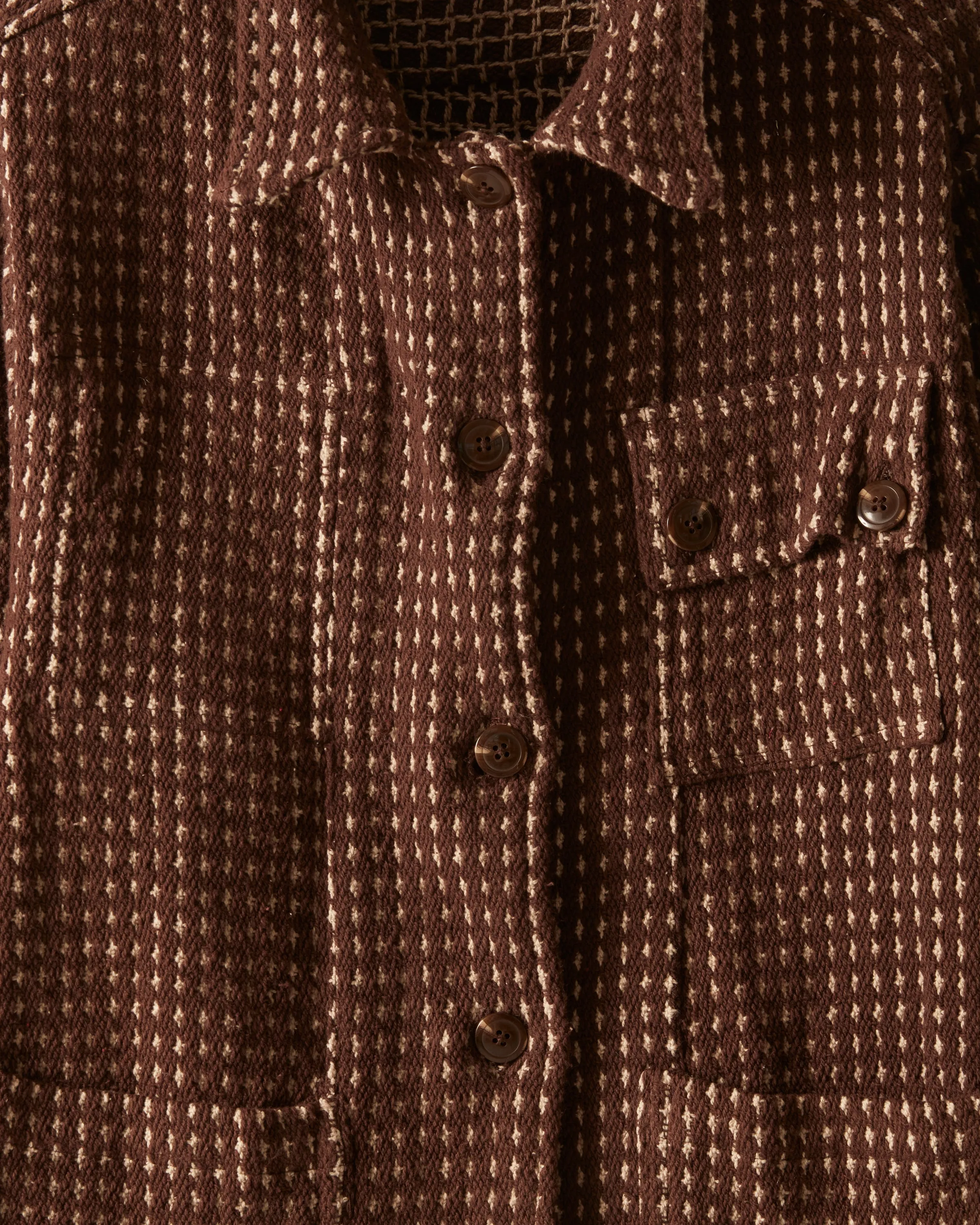 Reversible Duo Waffle Jacket - Brown