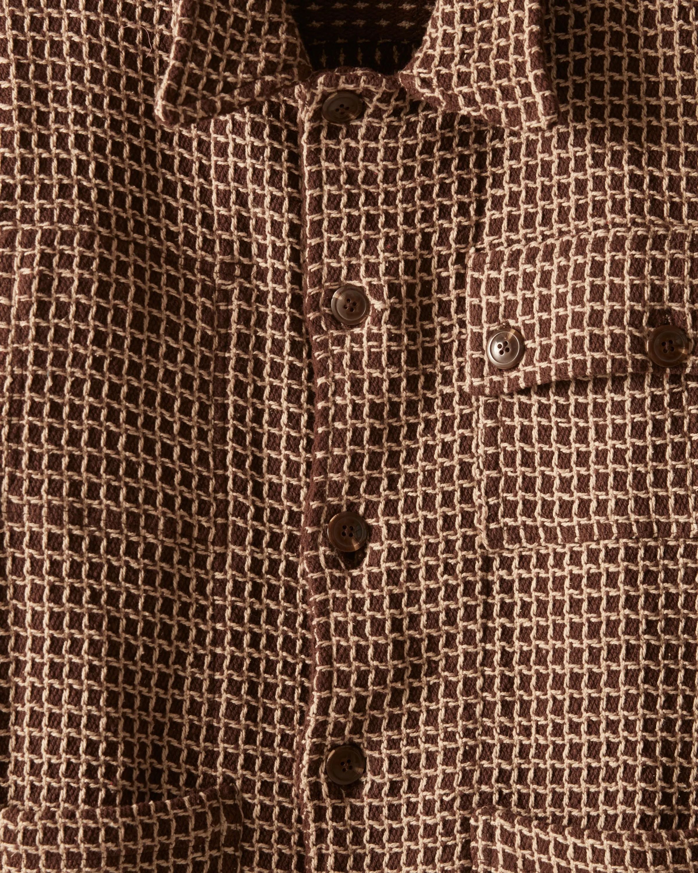 Reversible Duo Waffle Jacket - Brown