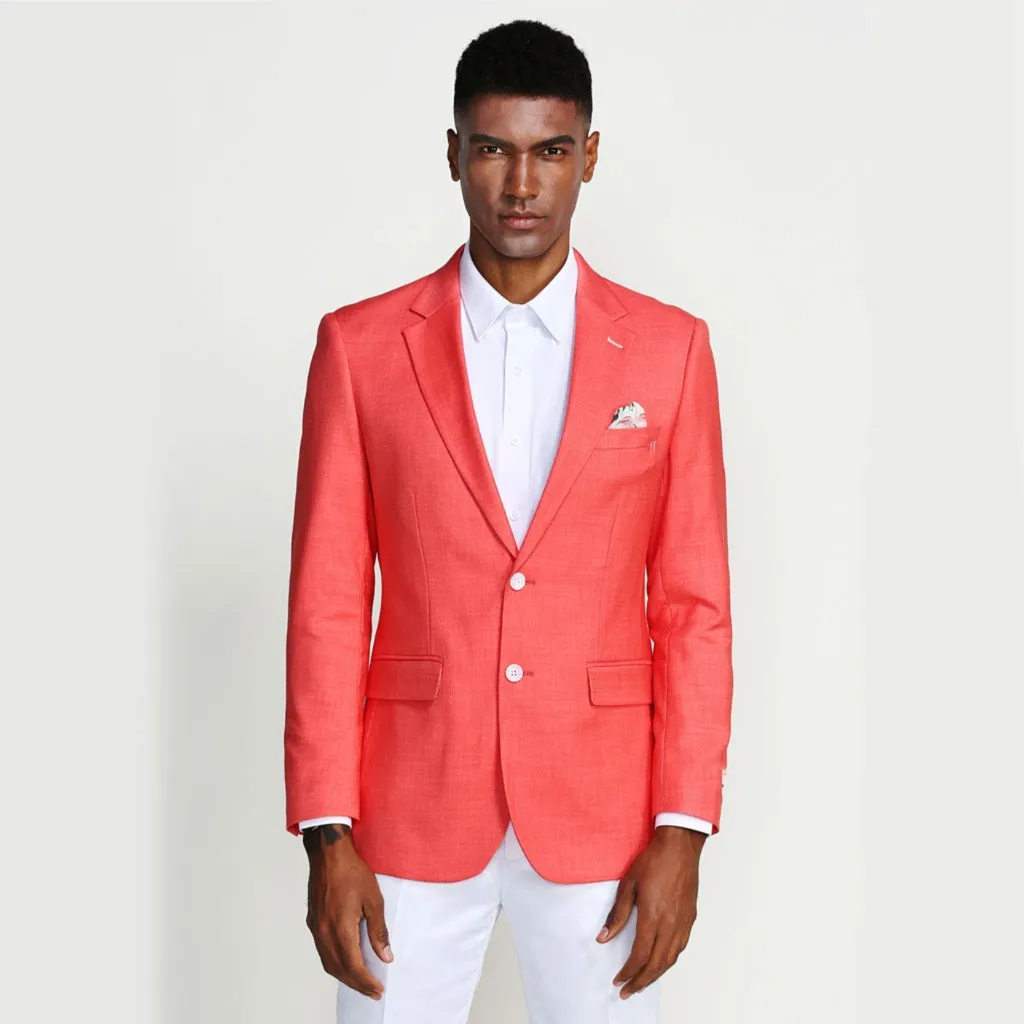 Salmon Casual Blazer Two Button Notch Lapel