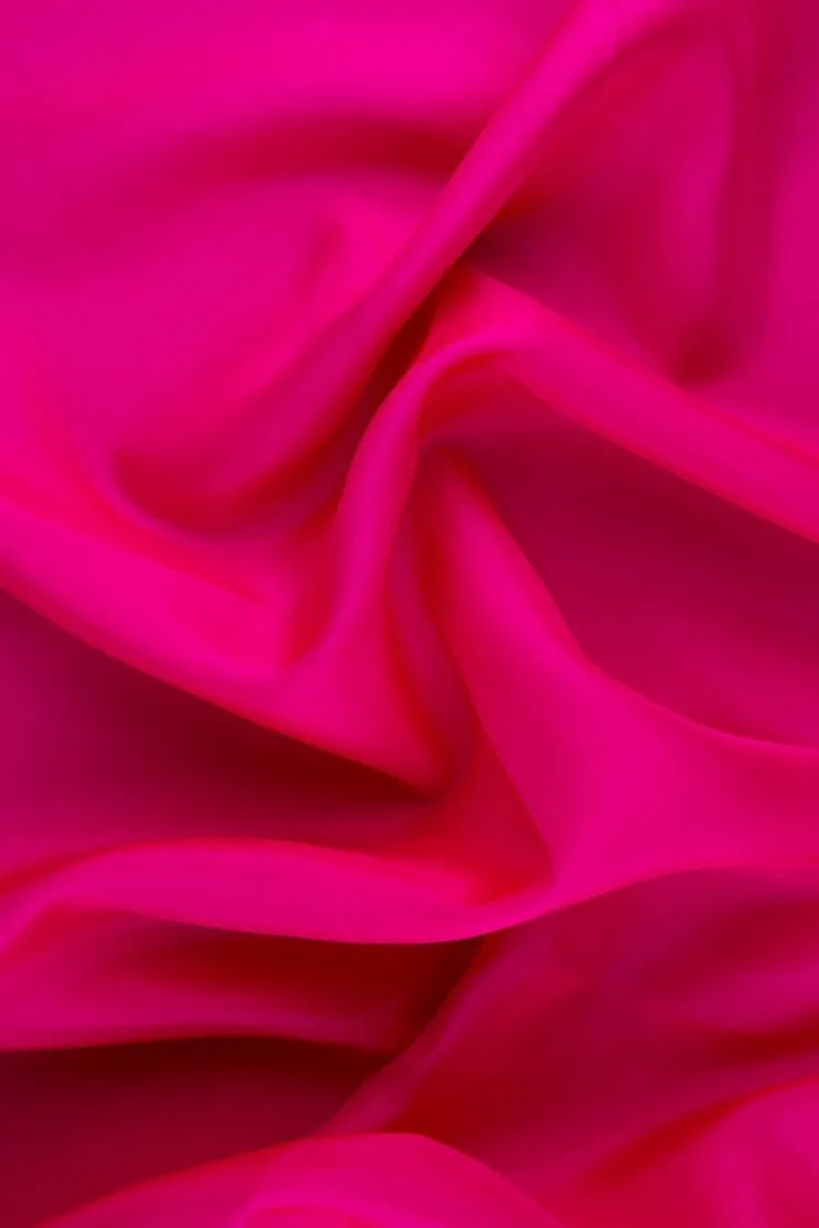 Shocking Pink Habotai Silk Fabric