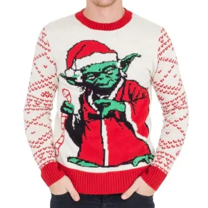 Star Wars Jedi Yoda Dressed As Santa Ugly Christmas Sweater