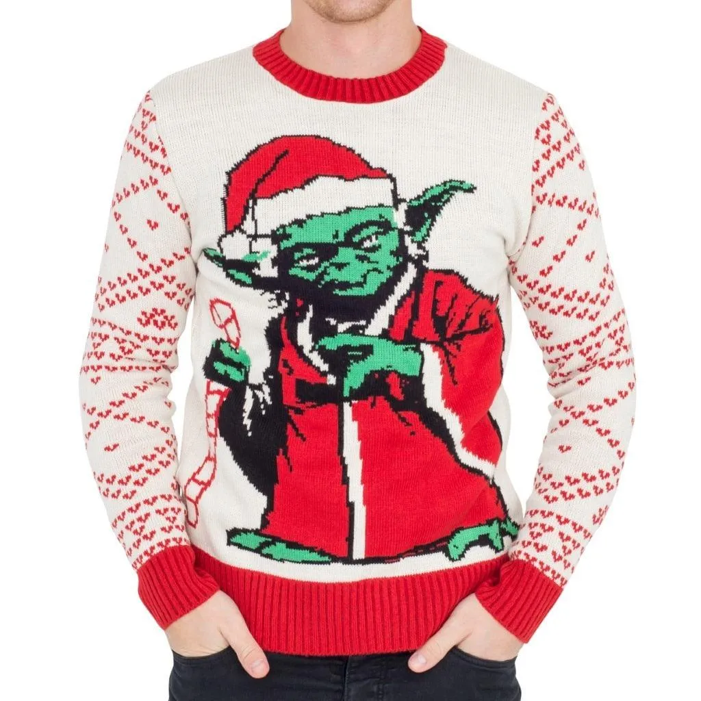 Star Wars Jedi Yoda Dressed As Santa Ugly Christmas Sweater
