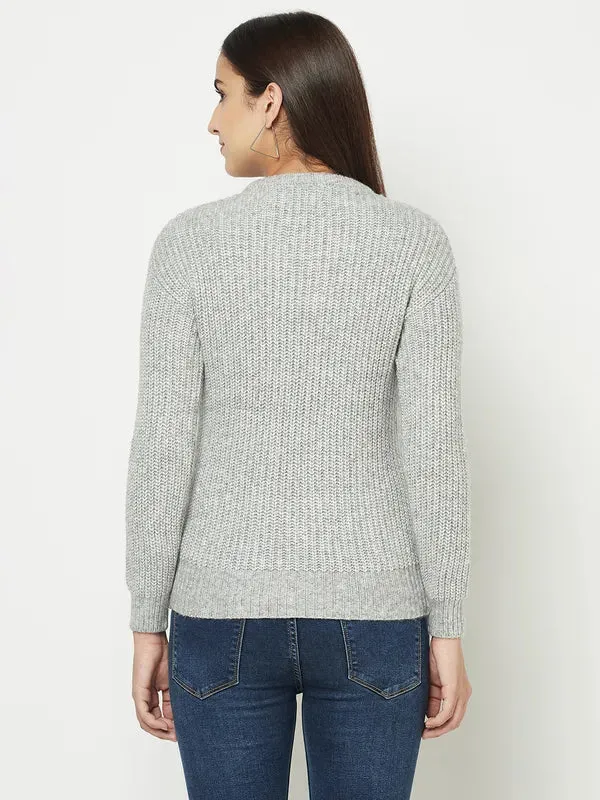 Women Grey Melange Sweaters