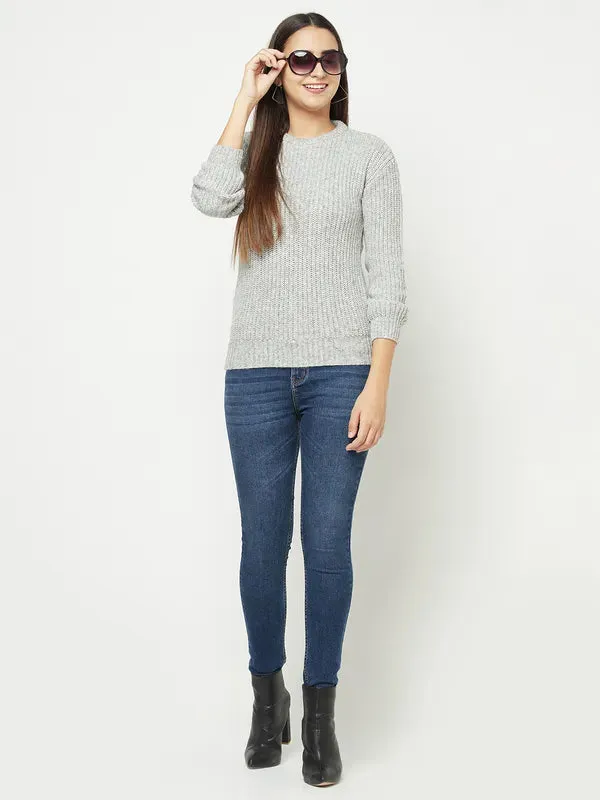 Women Grey Melange Sweaters