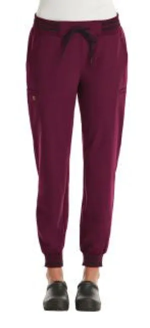 Womens Full Waistband Jogger Pant by Maevn (Regular) XXS-3XL /Wine